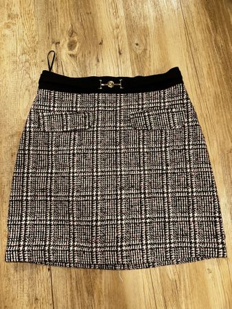 Mini skirt Topshop plaid pattern black white UK 10