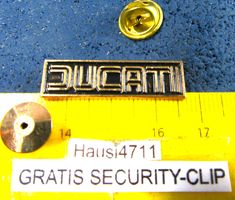 DUCATI PIN MOTORRAD ITALIA GEPRÄGT GOLDIG MIT SECURITY-CLIP