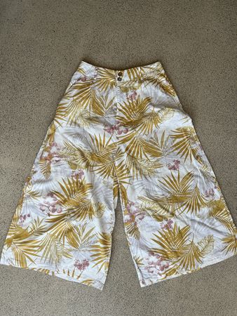 Leinenhose 7/8 Länge Chicorée Gr. M