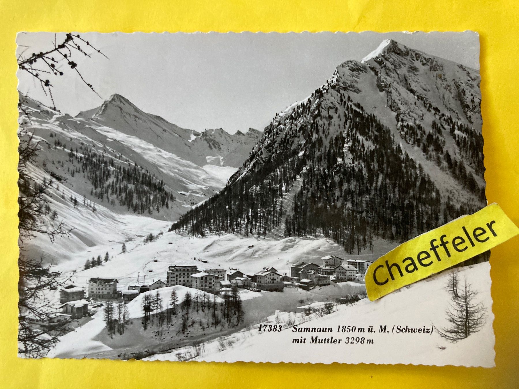 Cartoline postali: 1967. 17383 Samnaun mit Muttler – Usato da Zürich venduto da Chaeffeler