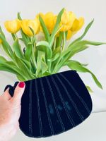 Vintage Austrian Black Velvet Beaded Evening Bag