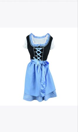 Dirndl, blau, schwarz Grösse 42