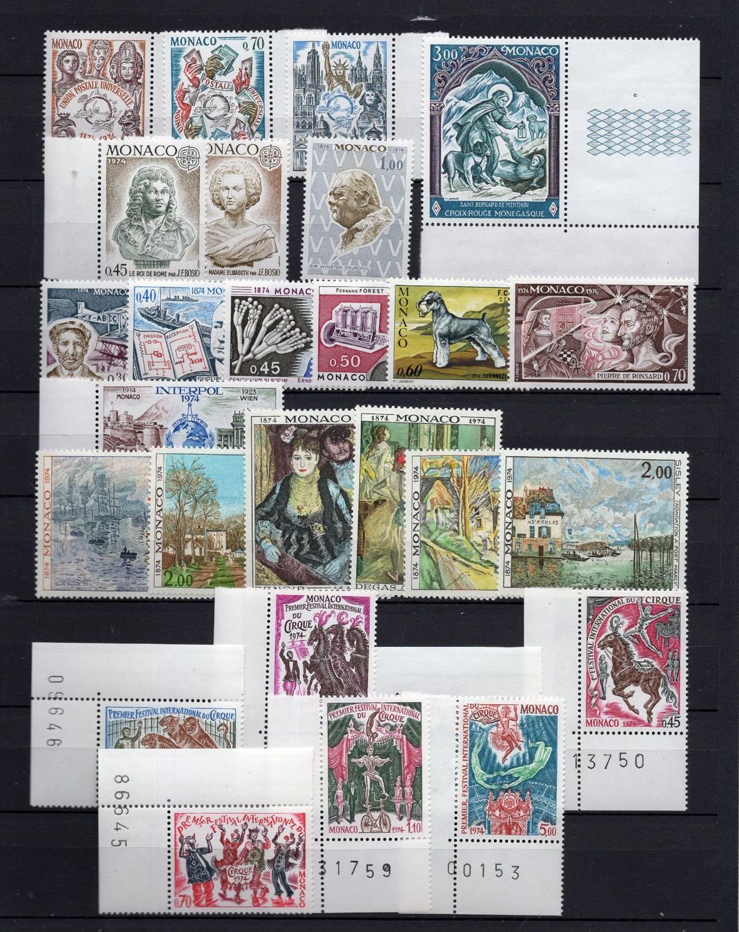 Alle Briefmarken: R6242  /  MONACO 1974 neufs XX – Neu (gemäss Beschreibung) aus Ste-Croix von MONT-TAGNAC