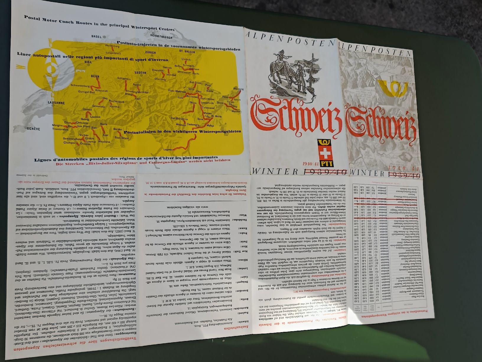 Documenti: Alter Prospekt / Alpen Posten PTT Schweiz 1940/41 – Usato da Brugg AG venduto da Ente015 6