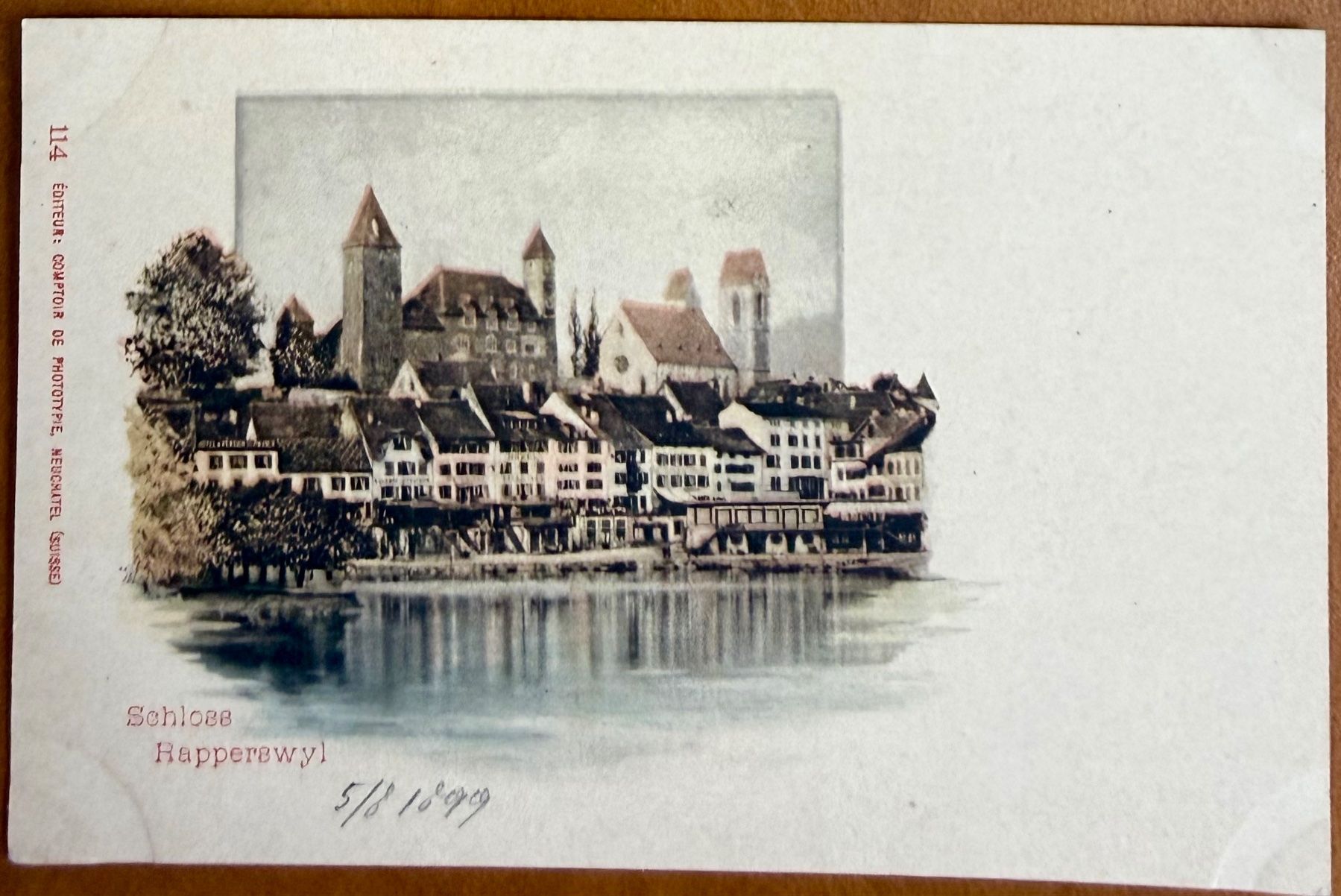 Cartoline postali: Rapperswil - Schloss - Litho 1899 – Usato da Lutry venduto da Ediego