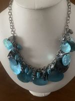 Vintage Kette Muscheln türkis blau sommerlich chic