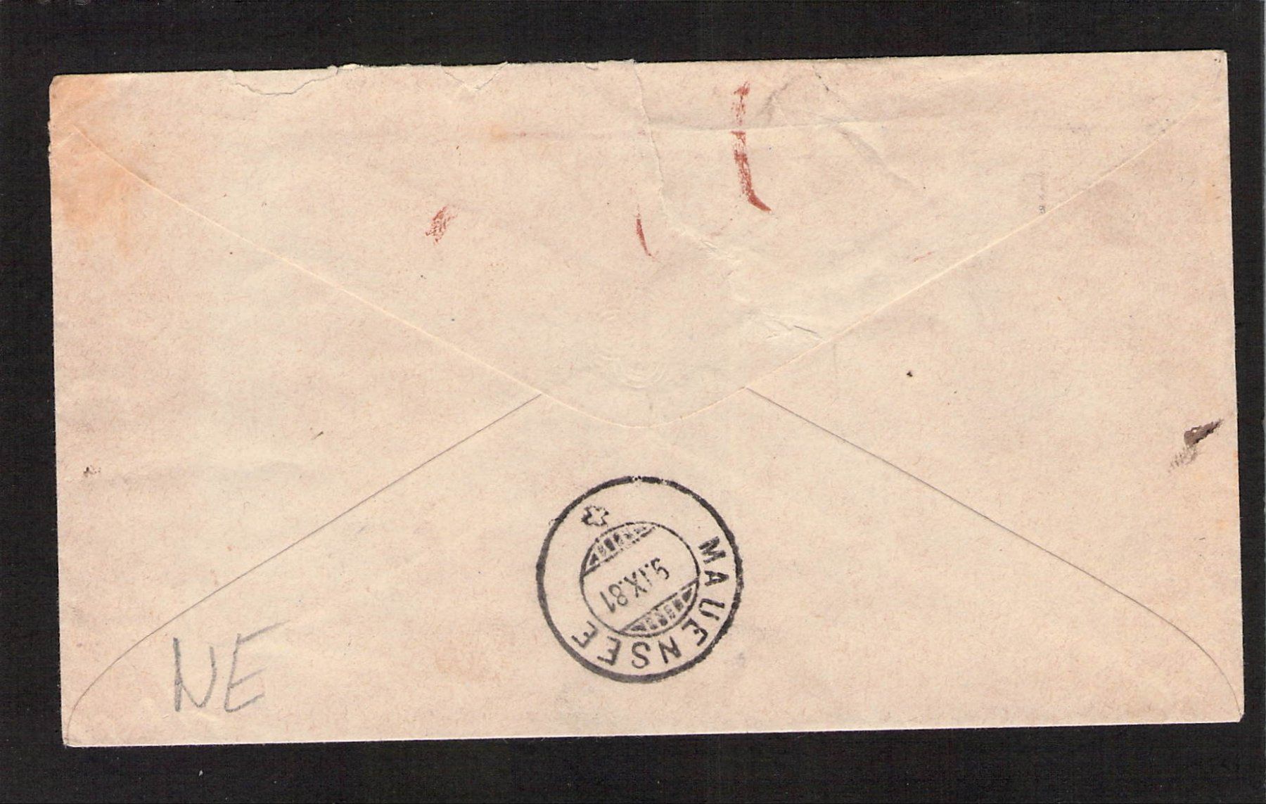 Alle Briefmarken: Tüblibrief , Fleurier NE , 8.lX.1881 – Gebraucht aus Reichenburg von ibiza18 1