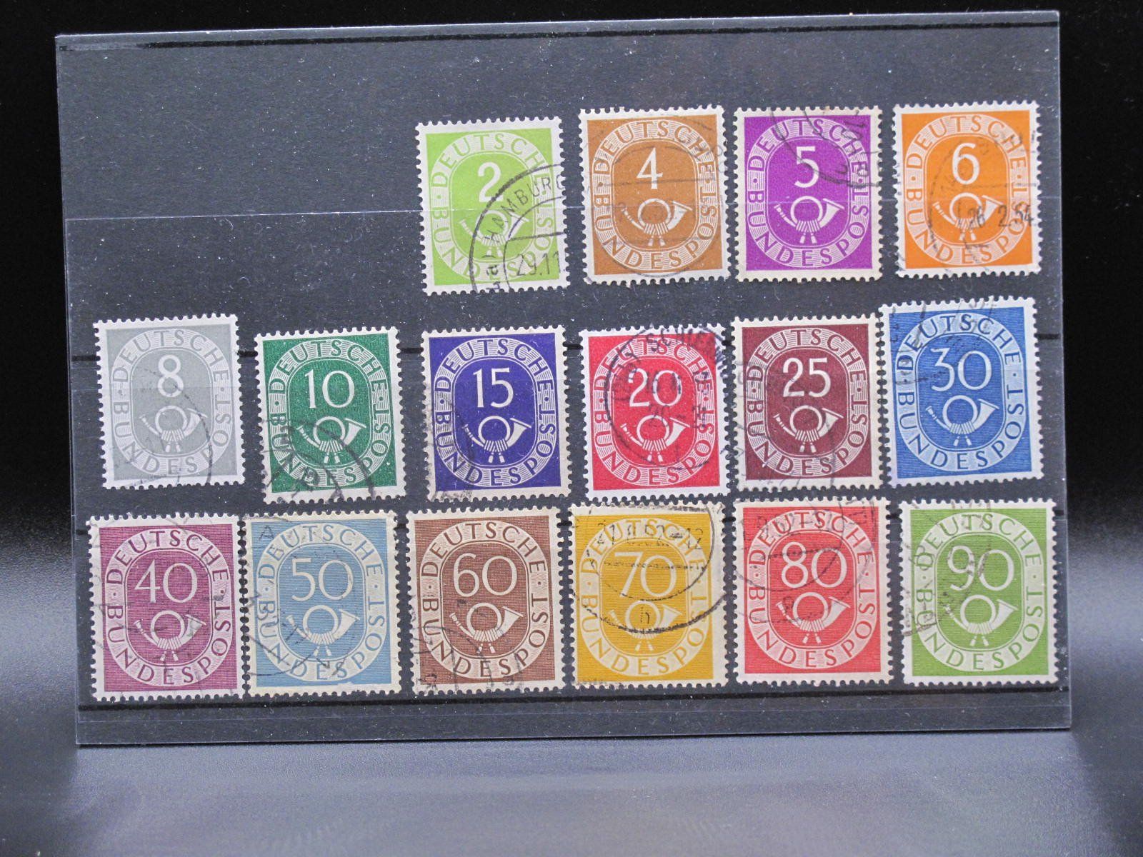 Alle Briefmarken: BRD 1951 / 52 Posthorn Freimarken gest. – Gebraucht aus Wil SG von fva01