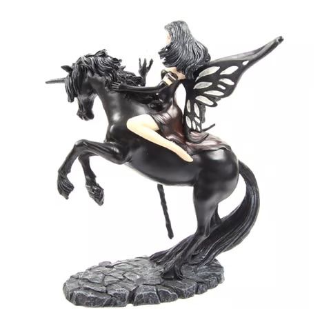 Figuren: Kriegerfee mit Kristallstab auf Einhorn reitend - rot – Neu und originalverpackt aus Menzingen von fairy123 2