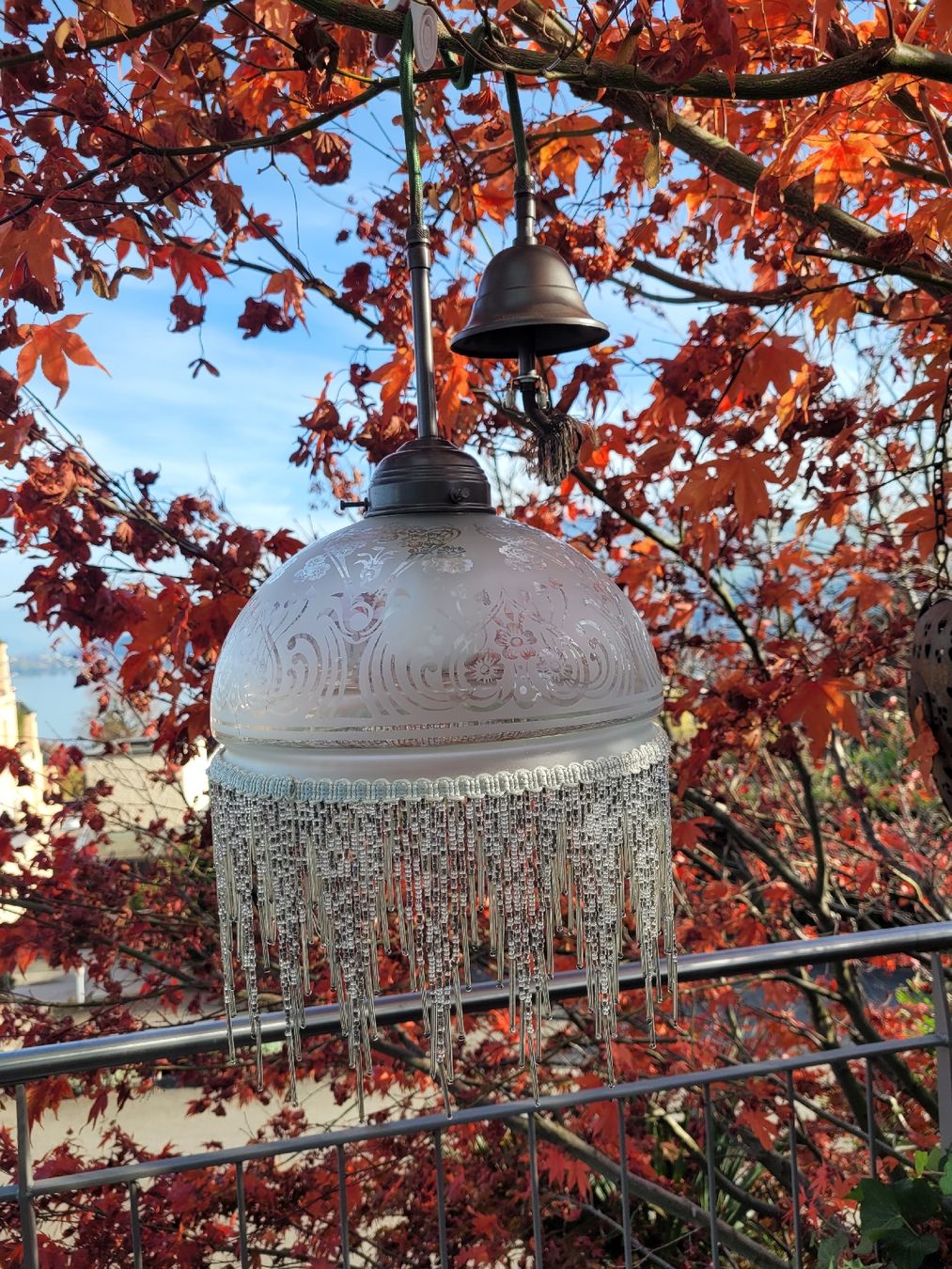Lampade: Vintagelampe im viktorianischen Stil mit Perlenfransen – Usato da Richterswil venduto da MANANA_24