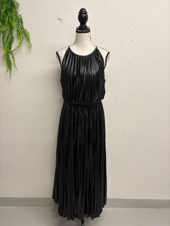 Mango Maxikleid plissiert schwarz S/M Träger