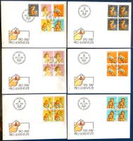 1987 Pro Juventute  FDC im Viererblöcke + FDC