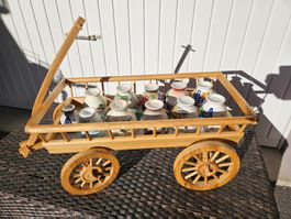 Boccalino Set 11-teilig in Leiterwagen /sehr dekorativ Occ.