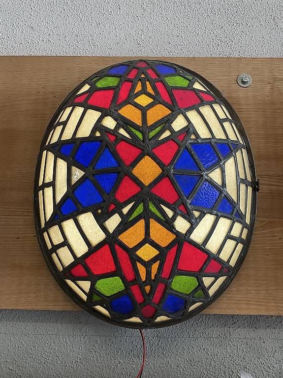 Lampes: antike Buntglas-Leuchte im Tiffany-Stil – D'occasion à Zofingen par buddy55