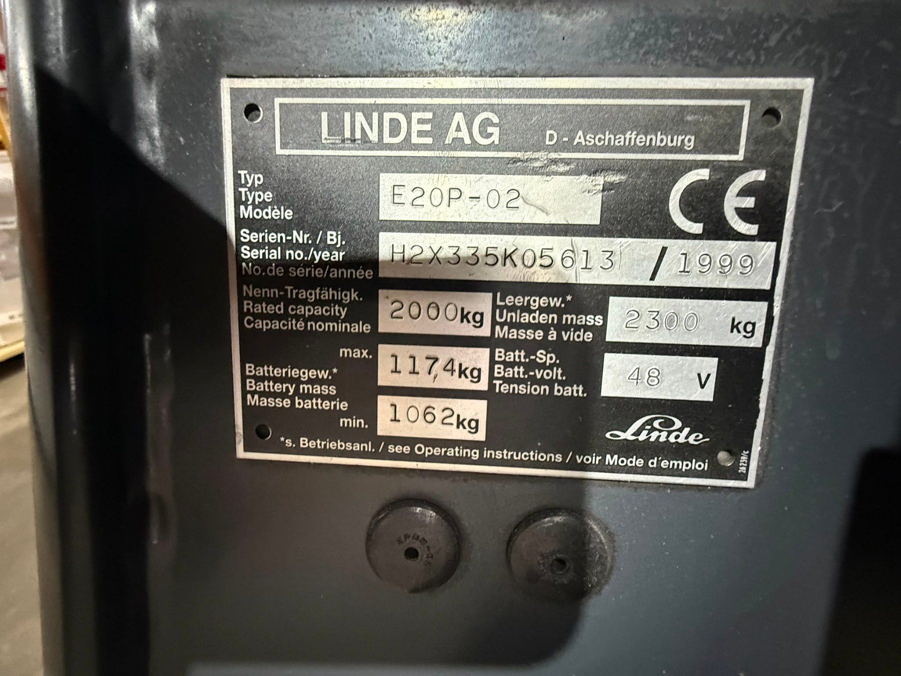 Linde Chariots à fourches & chariots élévateur: LINDE E20P-02 – D'occasion à Affoltern am Albis par cveco 8