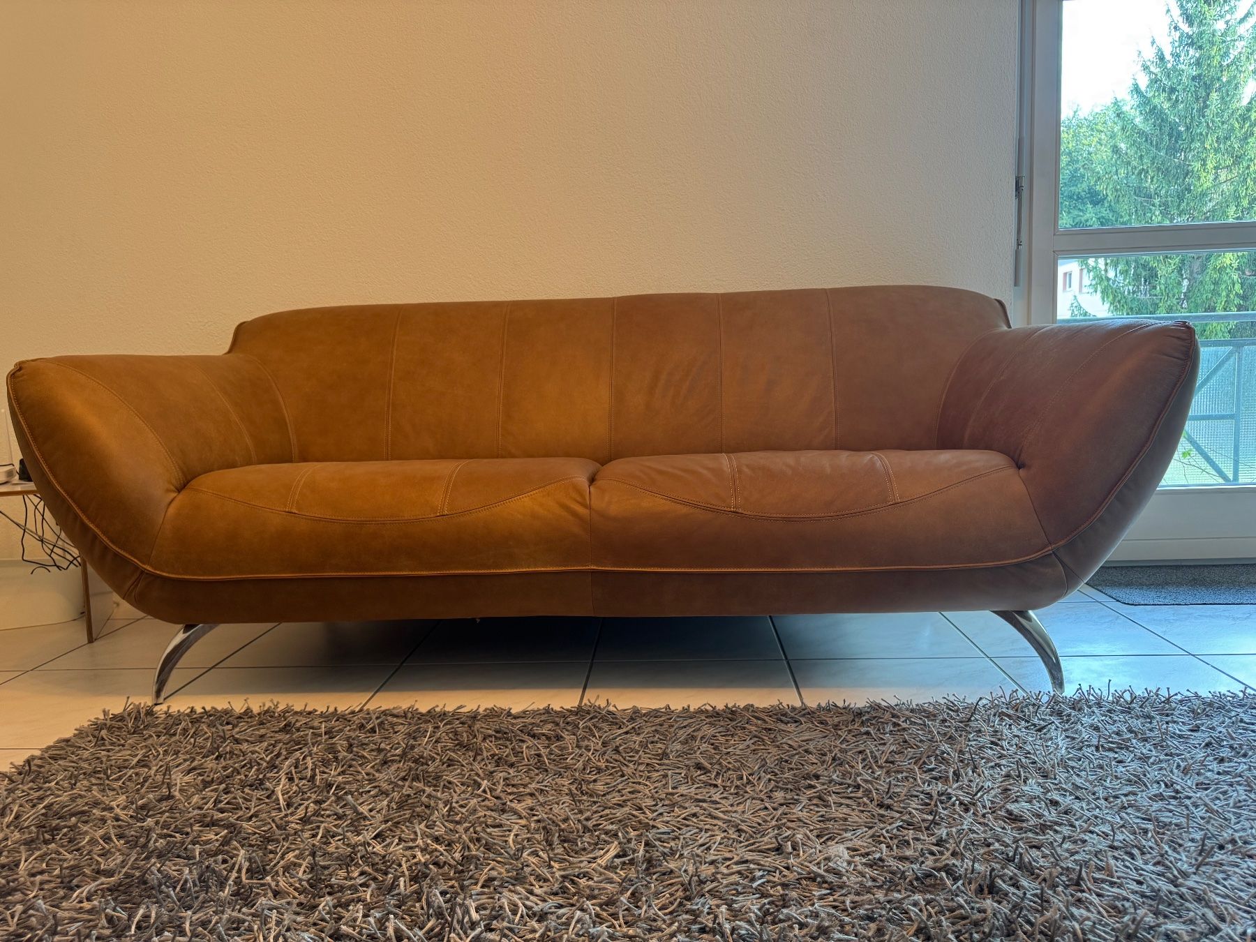 Divani: 2-sitzer-sofa Venezuela Aus Echtleder Echtleder Hellbraun – Usato da Uesslingen venduto da Borisw 5