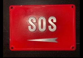 Schild SOS industrielle vintage d’origine- tunnel années 60