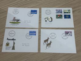 Lot de 4 enveloppes philatéliques suisses anciennes