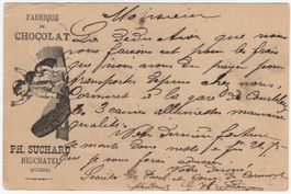 SUCHARD Postkarte - verwendet von CORMORET nach ZÜRICH