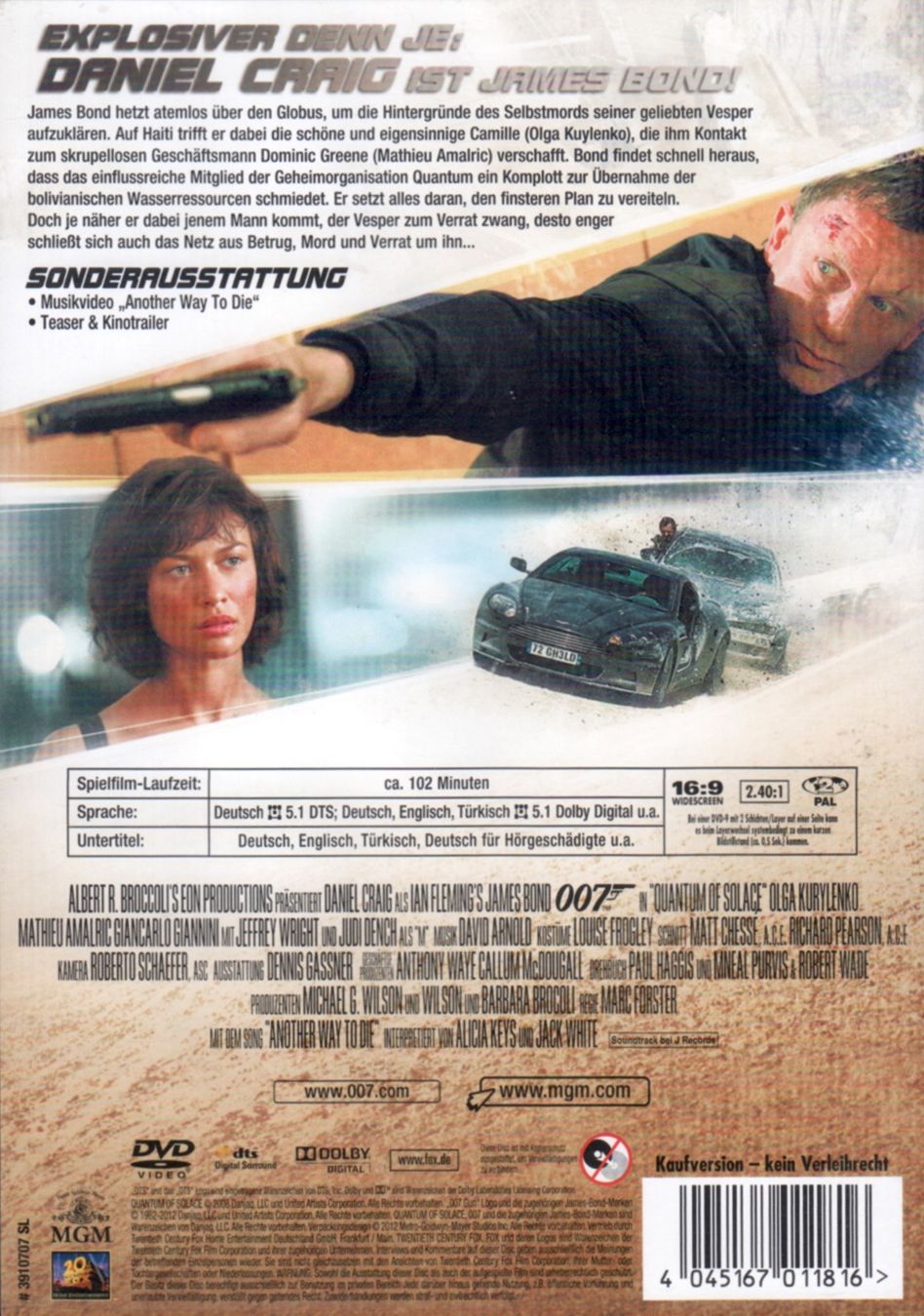 Tutti i DVDs: DVD: James Bond 007: Ein Quantum Trost (mit: Daniel Craig) – Usato da Tägerig venduto da fil_f8k6 1