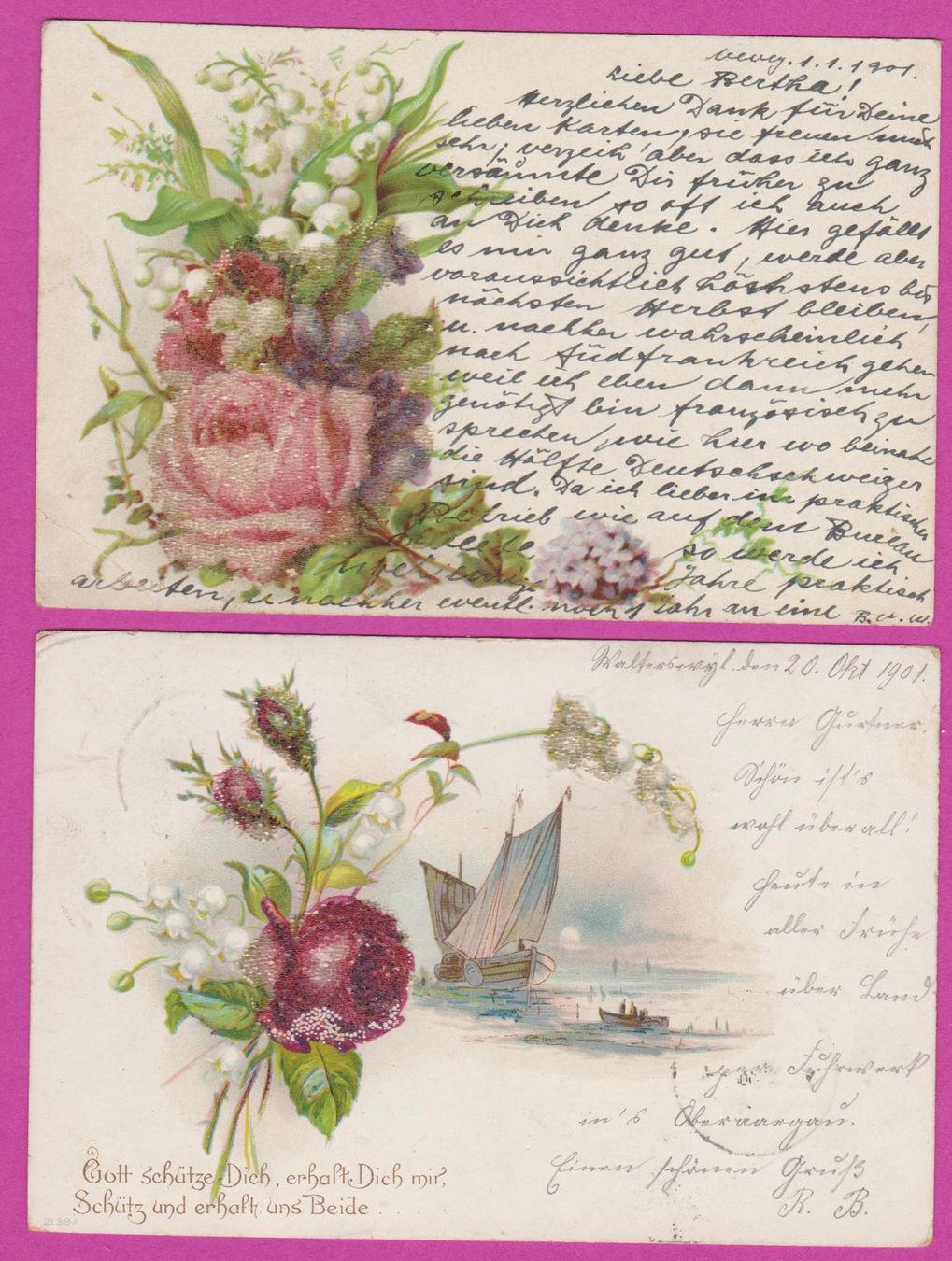Cartes postales: Glimmerperlen   :   4 alte Ansichtskarten um 1900 – D'occasion à Vitznau par Ropaku 1