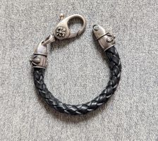 Elfcraft Silber-Lederarmband - 925er Silber / Designerstück