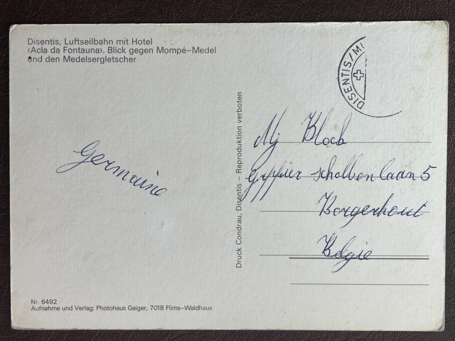 Cartoline postali: Disentis, Luftseilbahn mit Hotel – Usato da Steg VS venduto da danwer74 1
