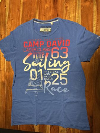 Camp David T-Shirt Blau Gr. S - Sommerliches Design!
