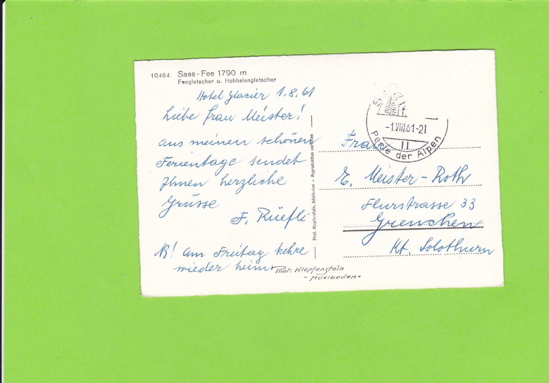 Cartes postales: 10464 Saas-Fee – D'occasion à St. Peterzell par neckertal 1
