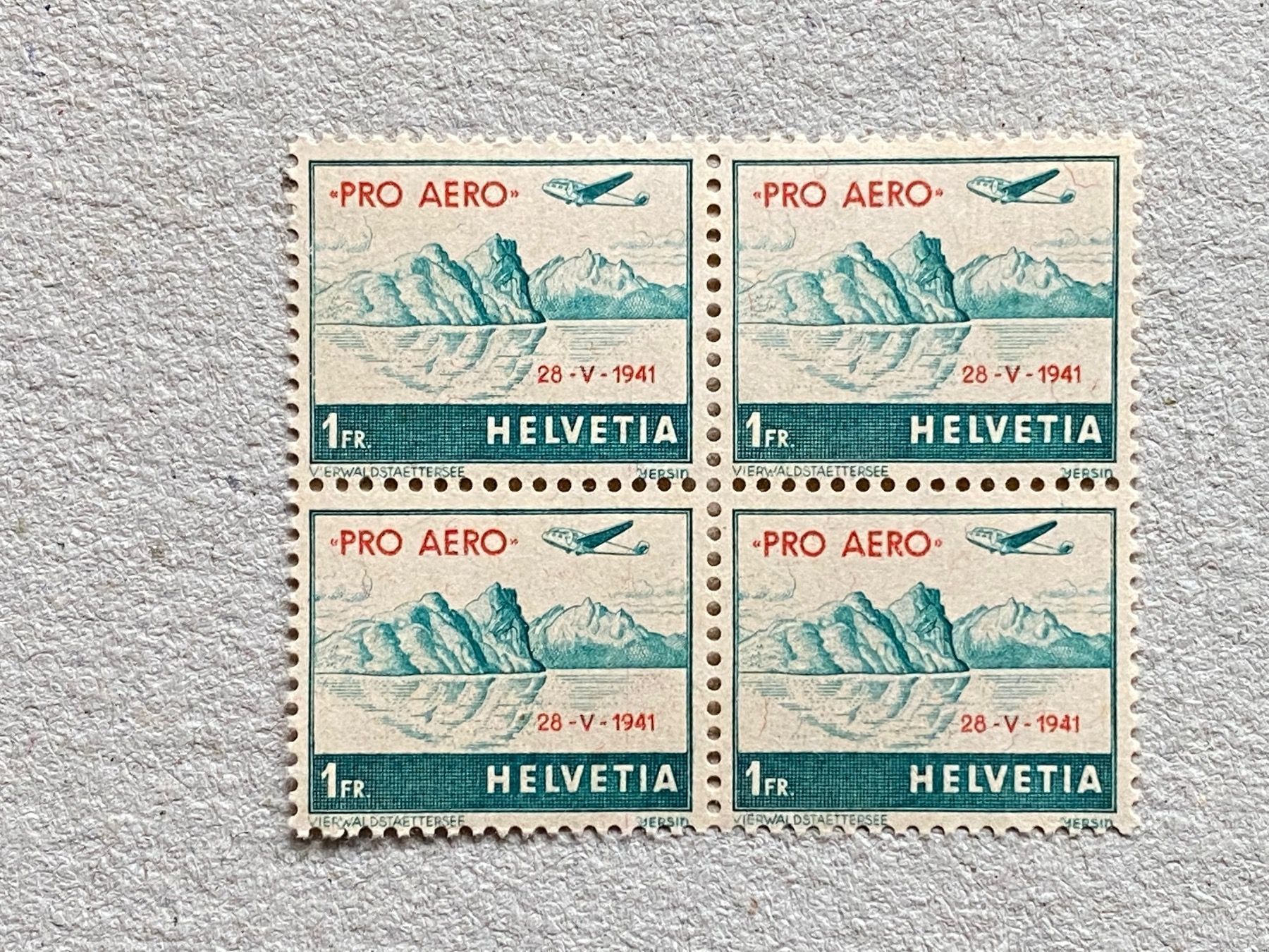 Alle Briefmarken: F35A1,Aufdruck nach links verschoben, ** – Gebraucht aus Aarau von hilde47