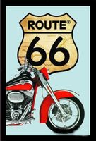 Route 66 Spiegel Red Bike - Wandspiegel