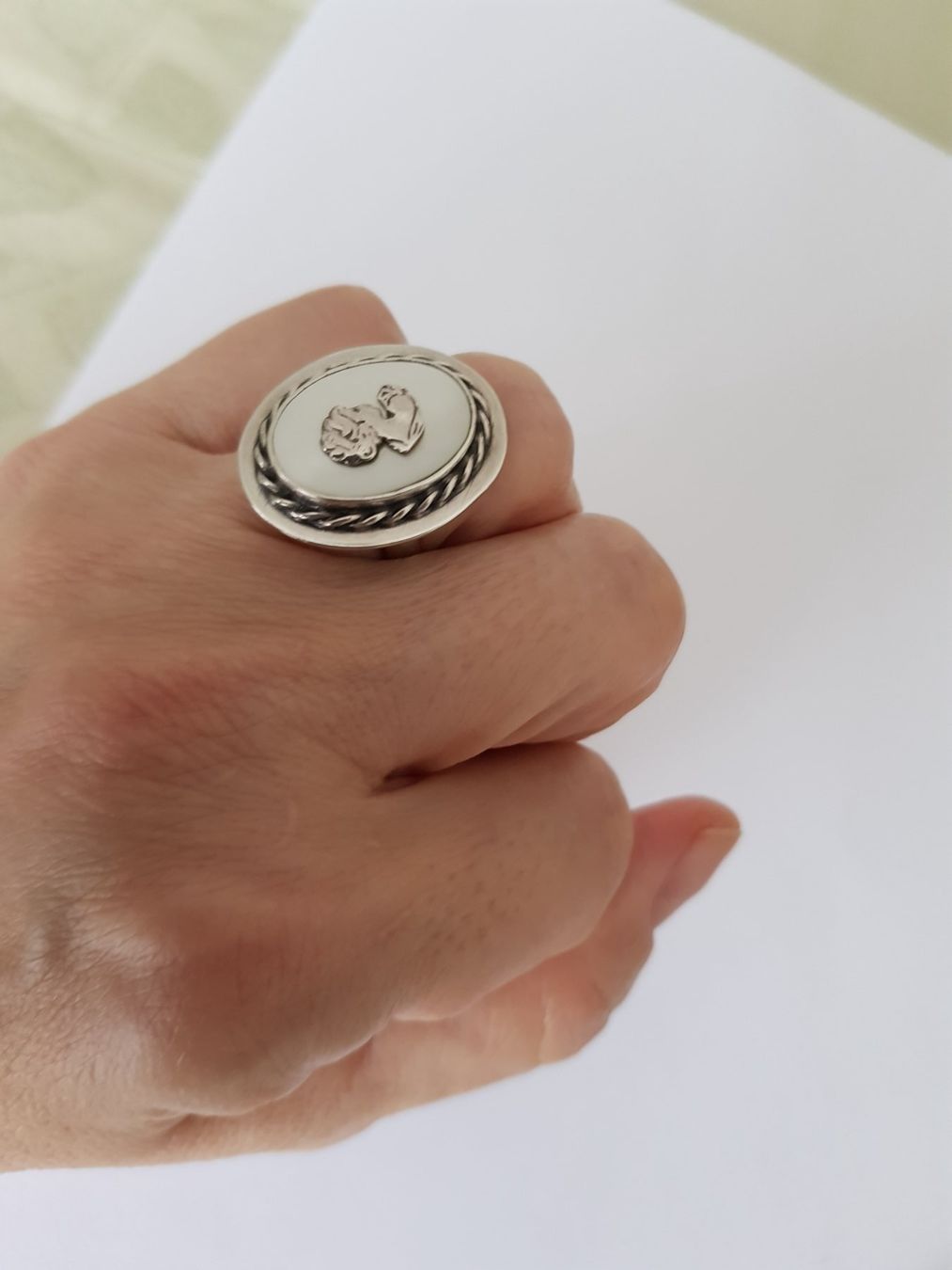 Anelli: Ring Silber 925 mit Kamee, Gr.54, neuwertig – Nuovo (secondo la descrizione) da Berneck venduto da heikodzint 1