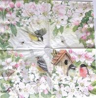 Serviette birds and blossom  2Stk.