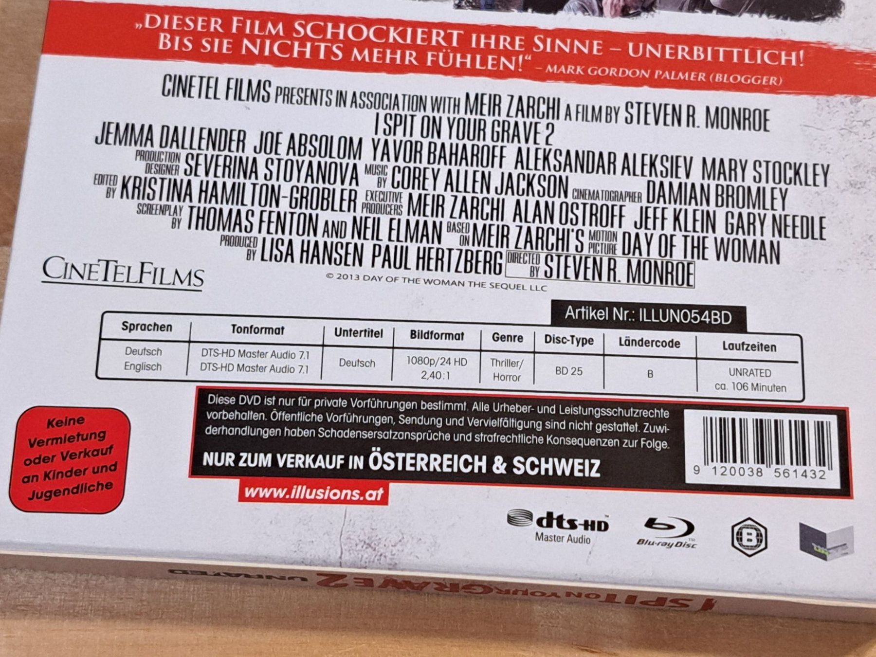 Tutti i DVDs: Blu-ray I Spit on your Grave 2, UNRATED – Nuovo (secondo la descrizione) da Unterseen venduto da Kanica 5