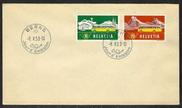 1953, 314-315 auf unadr. FDC BERNE, franz. (15909)