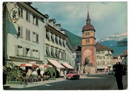 Altdorf, Tell-Denkmal, Oldtimer, Gartenwirtschaft, gel. 1974