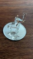 Glasfigur Elefant mit Spiegelplatte neuwertig
