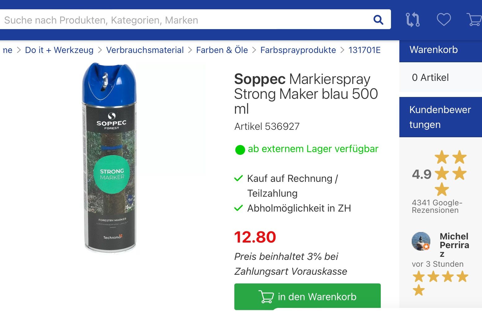 Colori: SOPPEC Forst Markierfarbe, Strong Marker, Langzeit, 2x 500ml – Nuovo (secondo la descrizione) da Widnau venduto da frohsinn7 2