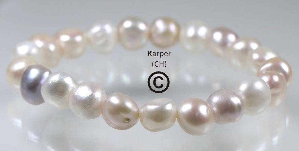 Bracelet En Perles D'eau Douce Naturelles Et Laiton Doré à L'or Fin - Fait Main, Neuf Avec étiquettes, Rose-Mimosa