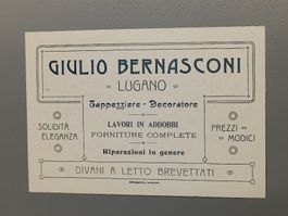 Litho Werbe Karte  Giulio Bernasconi Lugano Ausgabe ca. 1910
