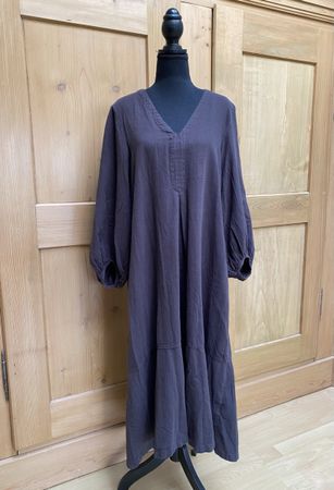 H&M Kleid dunkelgrau Baumwolle Gr. M langarm