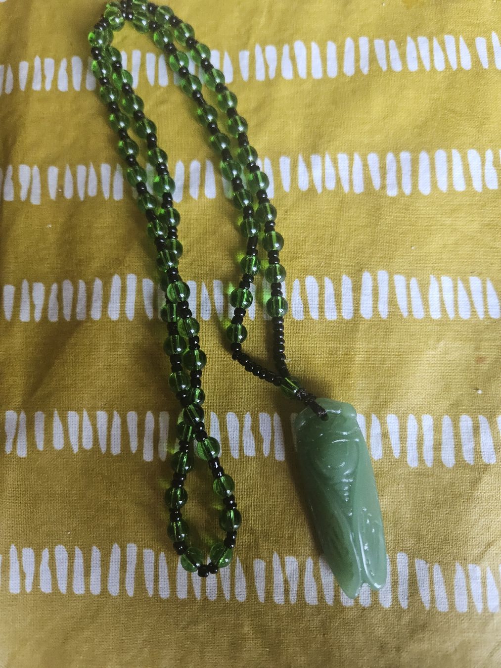 Catenine: collier cigale verte en verre – Nuovo e nell'imballaggio originale da Thônex venduto da lacomtessedesfees