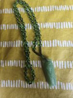 collier cigale verte en verre