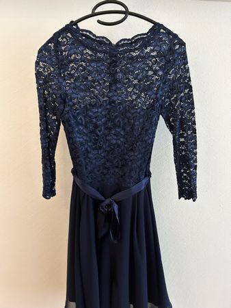 Elegantes Cocktailkleid / Abschlusskleid Spitze Dunkelblau