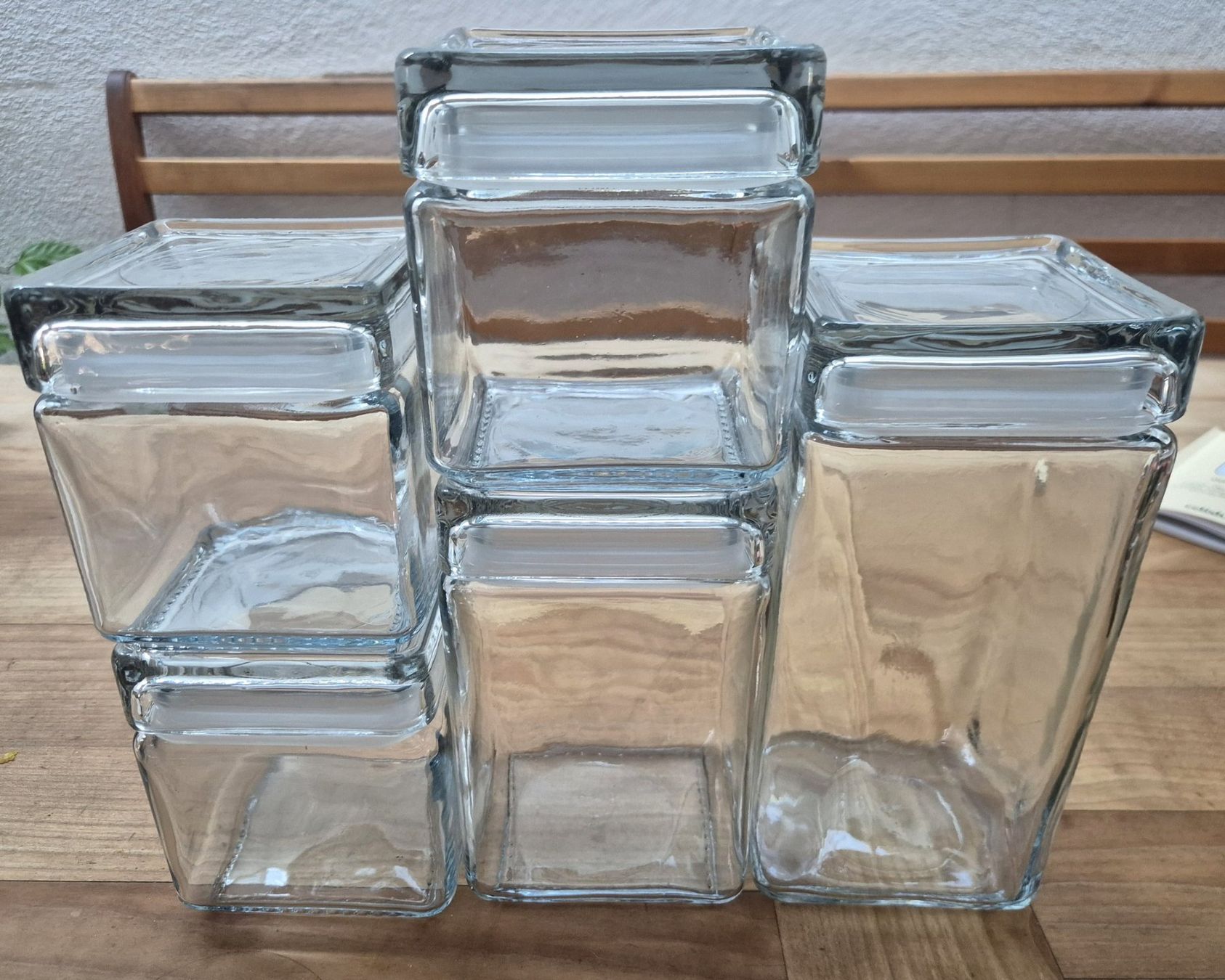 Bicchieri: Anchor Hocking 4er Set Vorratsgläser stapelbar Glasdeckel – Usato da Zürich venduto da rude2014 3
