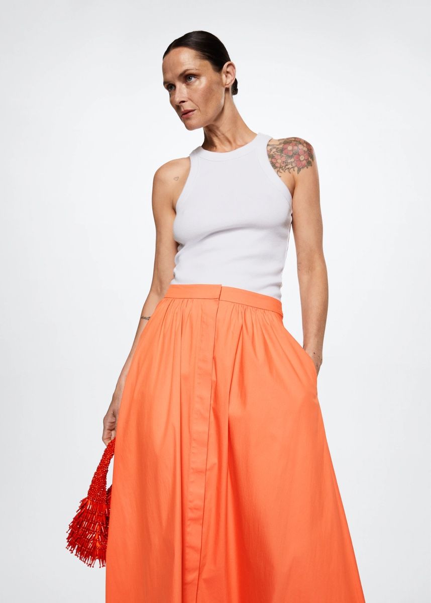 Mango Röcke: Mango Orange Flared Midi Skirt Size S – Gebraucht aus Zürich von ann_in_zuri 3
