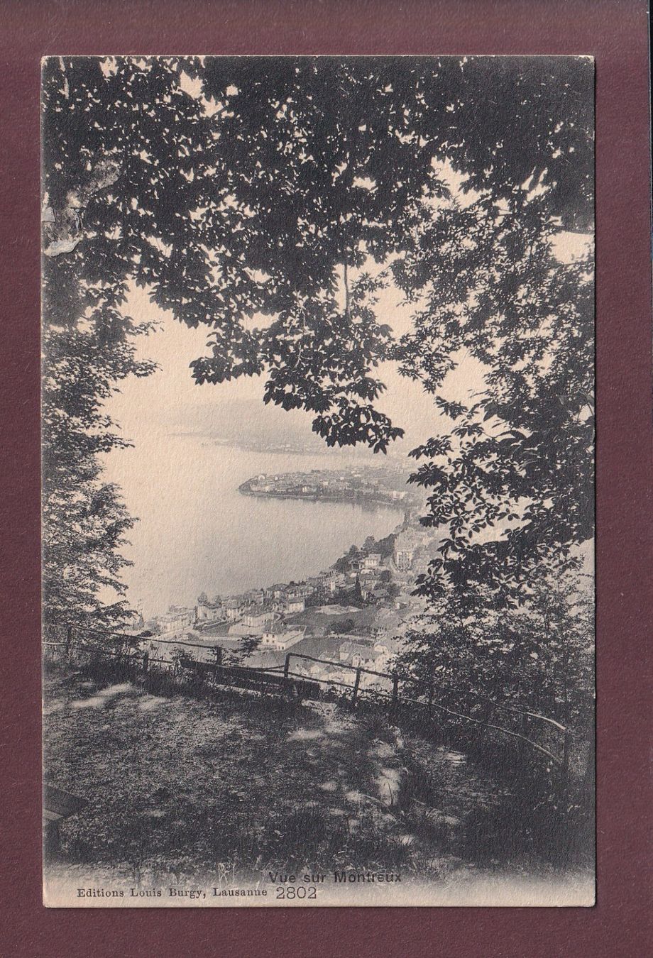 Cartoline postali: Vue sur MONTREUX - 1917 – Usato da Pully venduto da nicecards