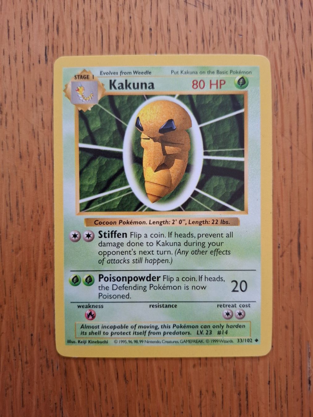 Pokémon Carte collezionabili: Pokemon Kakuna Base Set Shadowless 33/102 – Usato da Giornico venduto da ale_lc8k