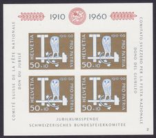 Pro Patria SBK-Nr. 102 (Jubiläumsblock 1960) postfrisch **