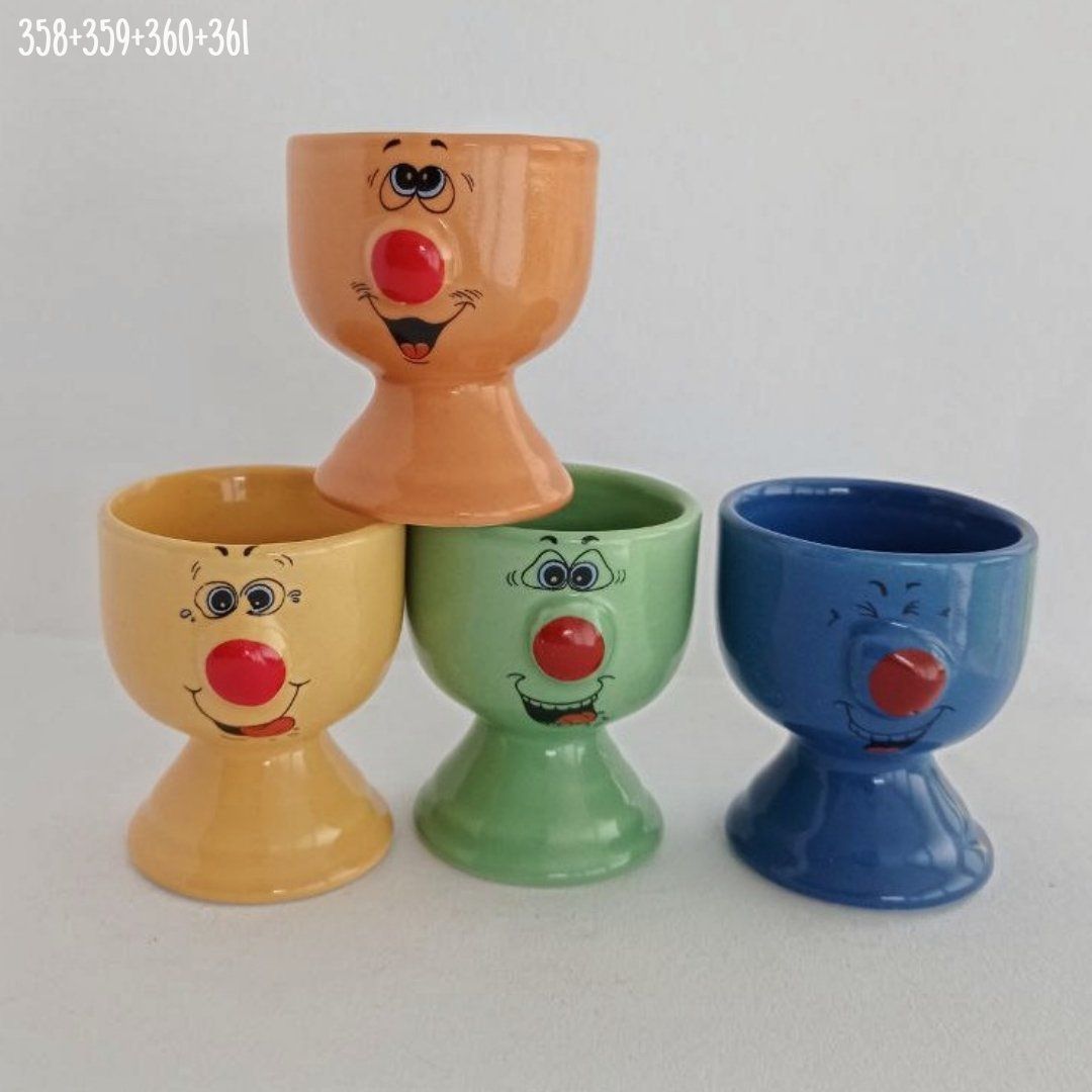 Sonstiges Geschirr: 4 Funny Face Eierbecher – Gebraucht aus Dietikon von Magi2